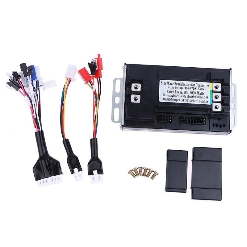 Трехрежимный контроллер синусоидальный 48В 60В 64В 72В 500Вт 3000Вт 1500Вт Бесколлекторный мотор для электровелосипеда DC контроллер 50А Для электросамоката