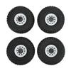 4PCS 1.9in Wheel Tires with 10 Holes Hub Uneven Gravel Pattern for SCX10 1 10 RC Car Models White