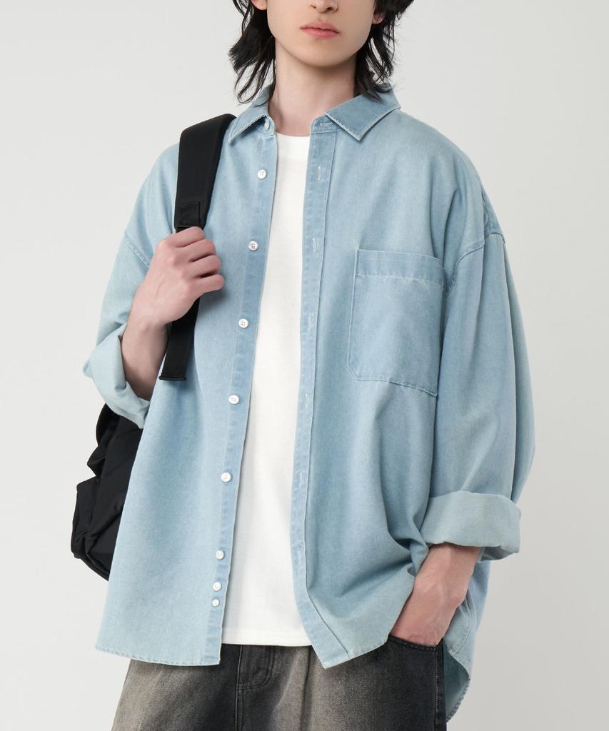 UNTAPPED STUDIO [Set] City Boy Big Oversized Washed Denim Shirt 4 Colors (Type A)