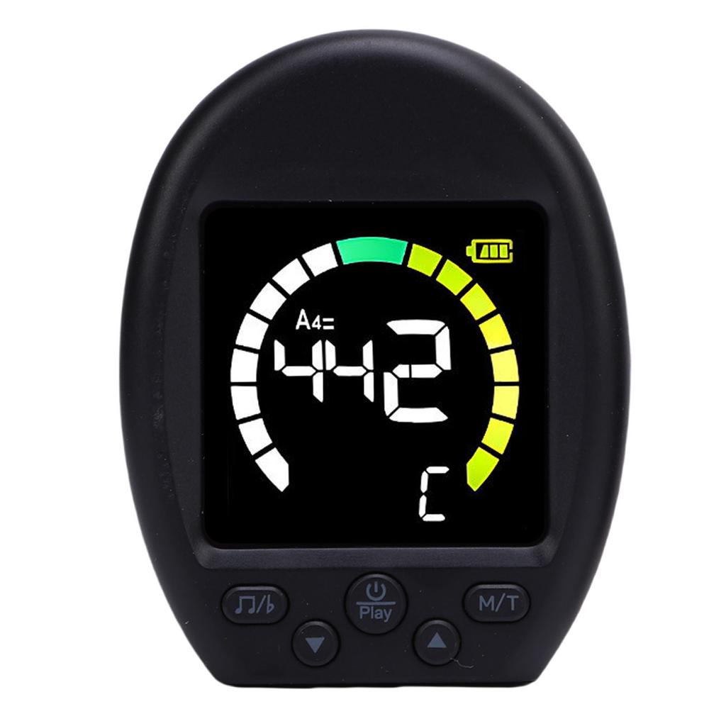 Digital Metronome Tuner Multifunctional Accurate Rotating Clamp Design High Sensitivity Guitar Tuner and Metronome Black