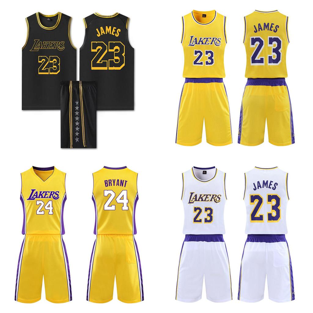 Баскетбольный комплект формы Lakers Леброна Джеймса из ткани с быстрой сушкой для детей и взрослых