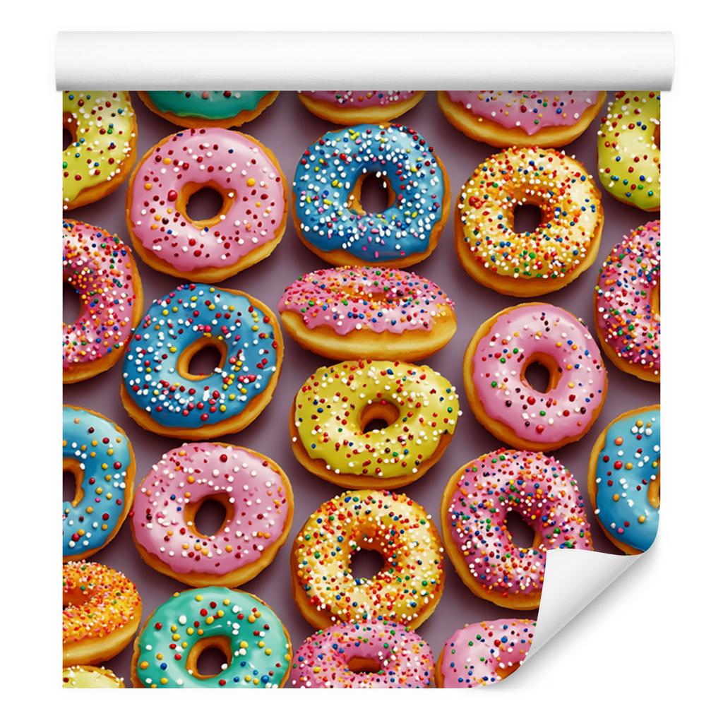 Wallpaper Colorful Donuts Red, Gold and Orange 50x1000
