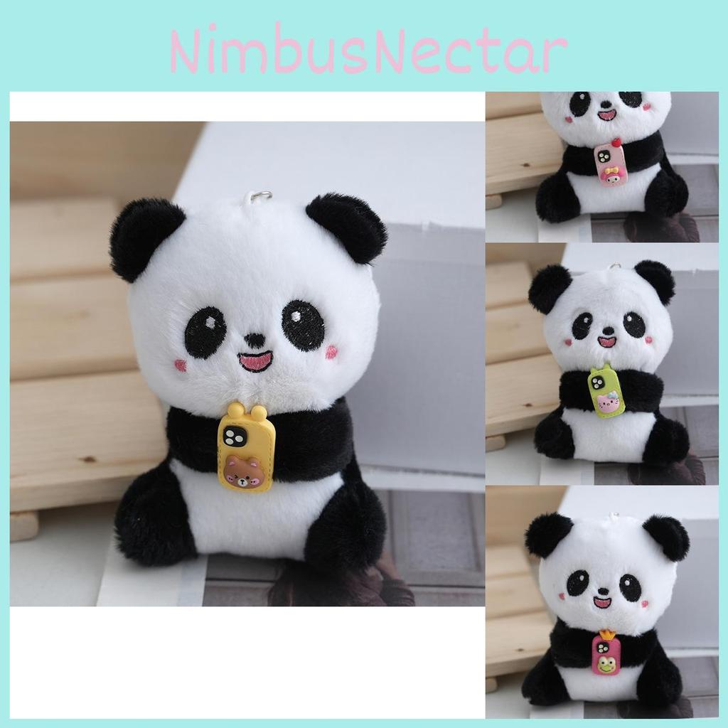 Charming Cartoon Panda Keychain Colorful Plush Doll With Soft Pp Cotton Filling