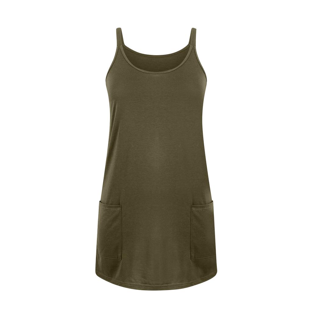 Women's Summer Casual Straps Sundress With Pockets Short Beach Vacation Tank Dresses