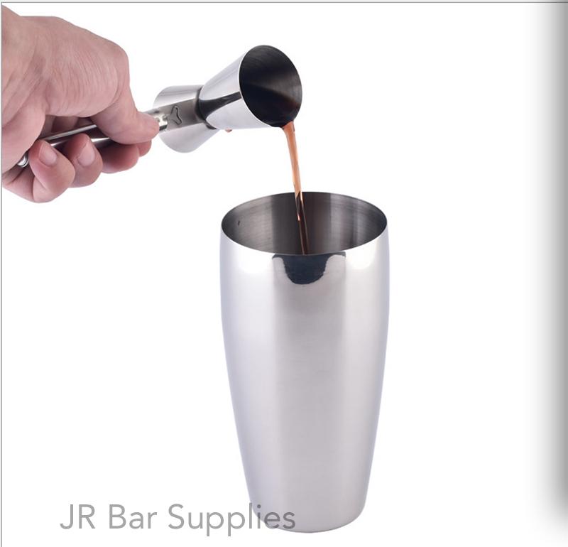 Free Shipping 15ml 30ml Stainless Steel Cocktail Drink Mixer Measuring Cup Jigger With Handle Measurer Bar Tools Accessories