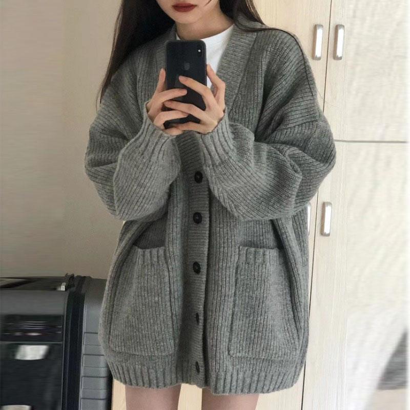 Cardigan Sweater Female 2023 V-neck Single Breasted Sweater Cardigan Women Coat Spring and Autumn Korean Loose Knitted Sweater
