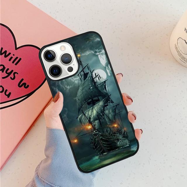 Старый корабль в лунную ночь на море Чехол для телефона Для iPhone 17 Air 15 16 16e 11 12 13 14 Pro Max Чехол Для iPhone 17 Air Max Plus Fundas