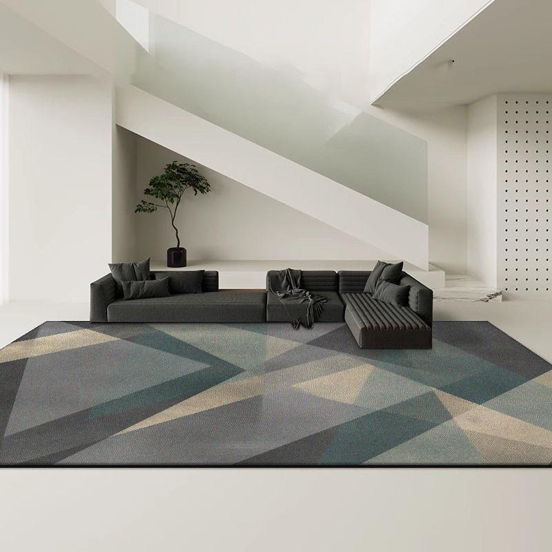 Simple Style Geometric Carpet Living Room Modern Decoration Large Area Non-slip Rugs Bedroom Bedside Tatami Soft Mat Washable