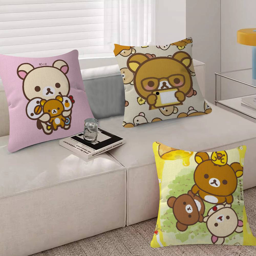 Popular Character Cute R-Rilakkuma Anime Pillow Cover For Bedroom Room And Living Room Sofa Decorative Cushion Cover