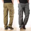Мужской повседневный хлопковый комбинезон с множеством карманов - свободные прямые брюки весна/осень