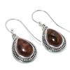 Natural Mahogany Obsidian Gemstone 925 Solid Sterling Silver Earring 1.25" R2L71