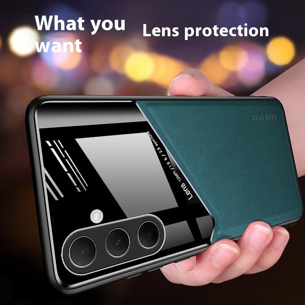 For Samsung Galaxy A56 5G Case Leather Coated PC + TPU Phone Back Cover