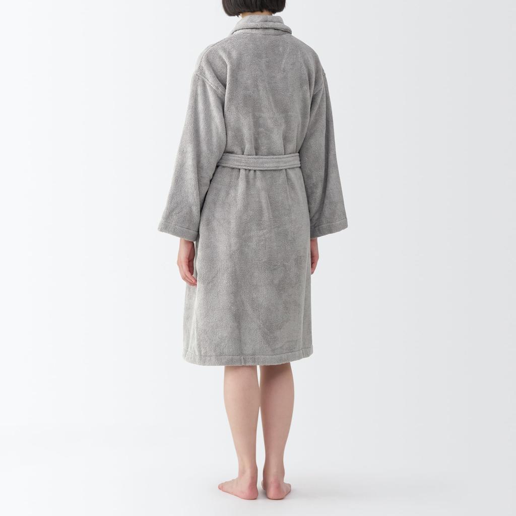 Халат махровый MUJI, Унисекс, Размеры S-M, Серый, 84775406