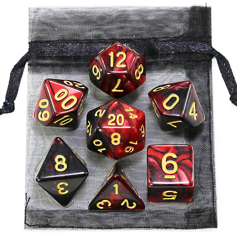 Игровые кости DND, ролевые игральные кости, набор кубиков для смешивания цветов с сумкой, 9 различных стилей, доступных для портативных игрушек, DND, RPG, TRPG, игры