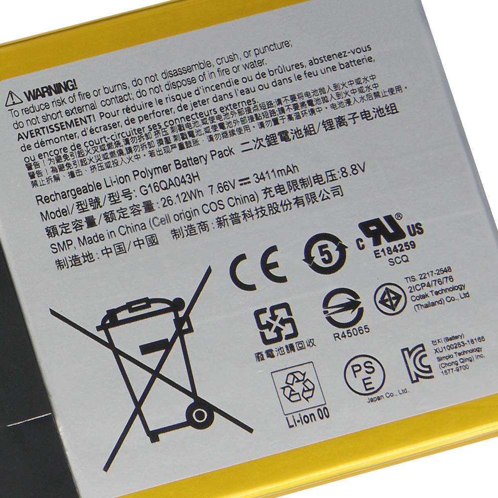 Сменная батарея 3411 мАч G16QA043H для Microsoft Surface go 1824 Tablet Battery