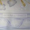 Б/у платок Hermes Carre 90 'Дикие гвоздики' Светло-фиолетовый 78C