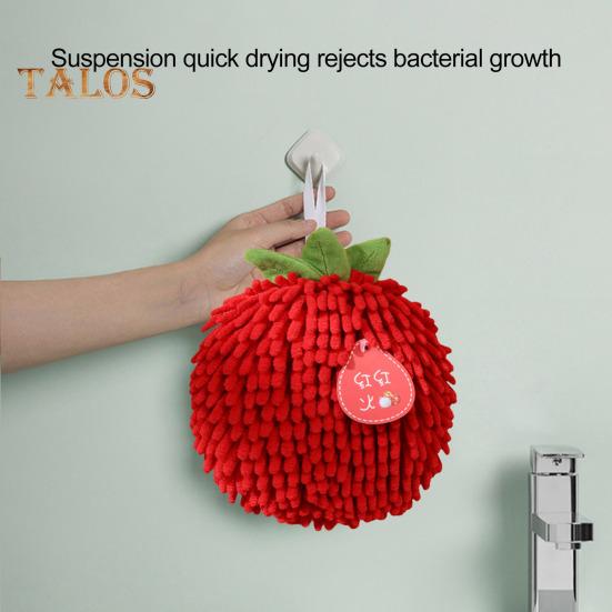 Полотенце для рук из шенилла с ремешком для подвешивания, хорошо впитывающее воду мягкое сверхтонкое волокно, утолщенная тряпка, устойчивая к пятнам, многоразовая для уборки кухни и ванной комнаты