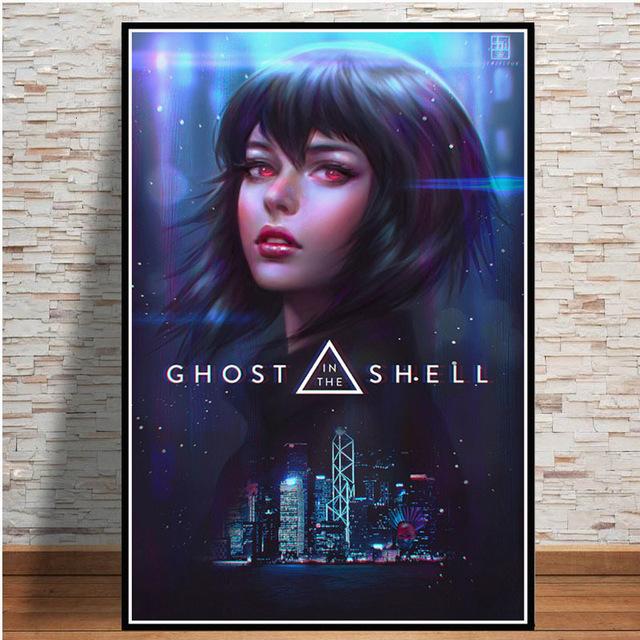 Ghost In The Shell Fight Police Future Sci-Fi Poster and Prints Japan Anime Canvas Printing Wall Art Picture for Room Home Decor