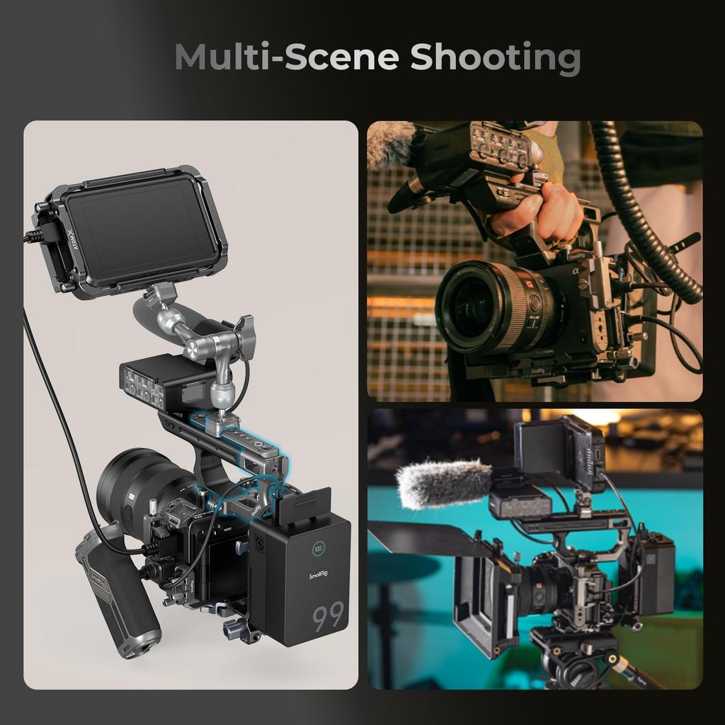 Комплект пластин для крепления удлинителя ручки SmallRig XLR для быстросъемной конструкции HawkLock с отверстиями и фиксацией 4830 FX3/FX30 1/4"-20