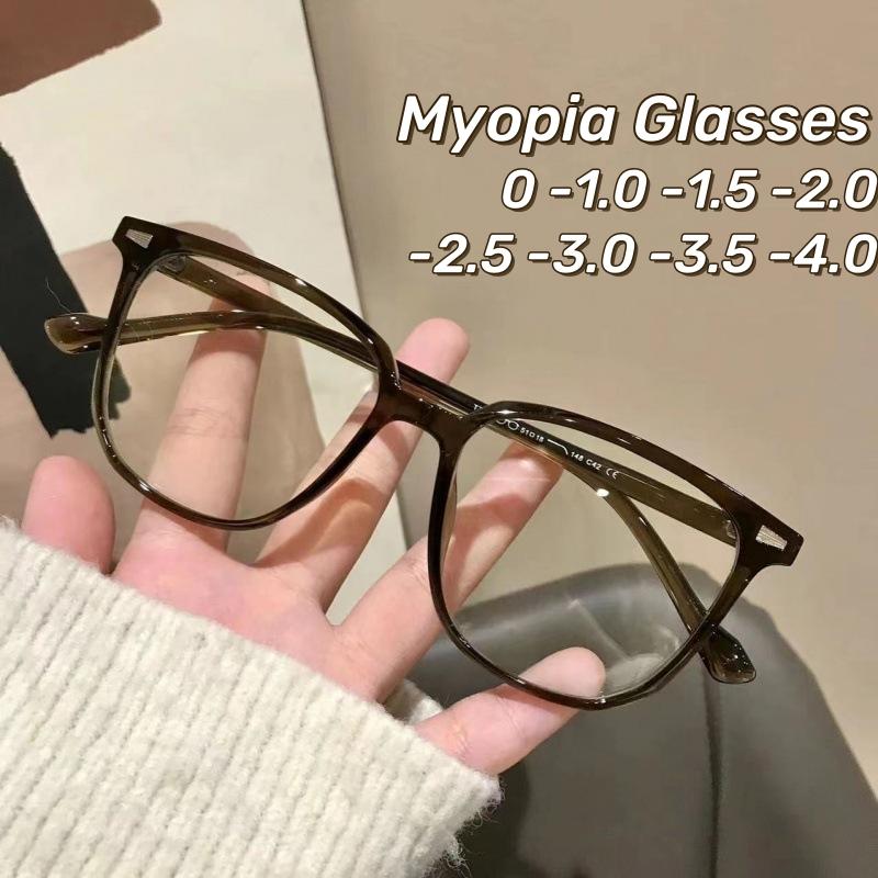 Large Frame Ultra Light Myopia Eyeglass Korean Trendy Square Near Sight Glasses Anti Blue Light Computer Eyewear
