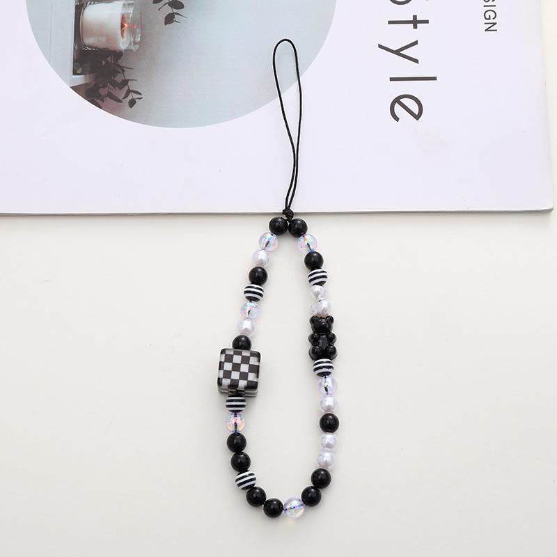 Красочный мультяшный чехол для телефона с ремешком и электропокрытием в квадратную клетку