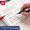 Черно-сине-красная шариковая ручка Deli S01 с нажимным механизмом - 0,5 мм для школьников