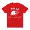 Awake But At What Cost Meme Print Tshirts Vintage 90s Funny Rat Graphic T Shirts Unisex Women Summer Fashion Casual Cotton T Shirt