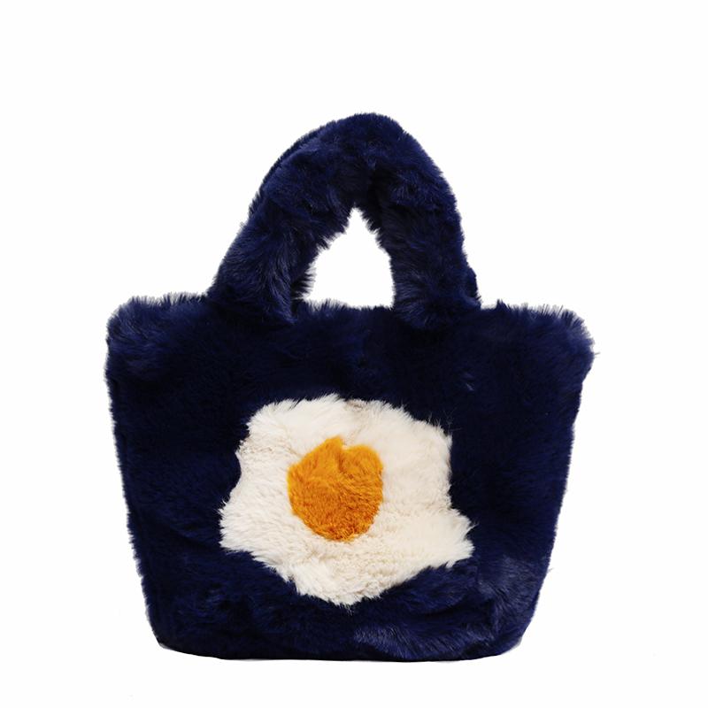 Solid Cotton Flower High Quality Crossbody Bag Zipper Chain Versatile Fashion Winter Soft Simple Fashionable Shoulder Bag