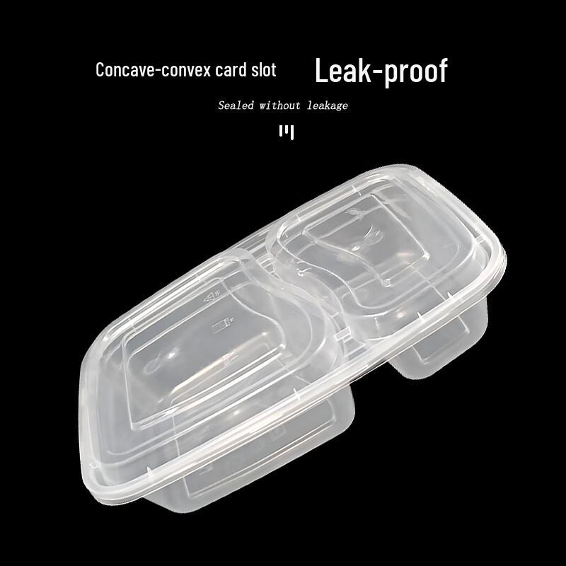 Disposable Rectangular 2-Compartment Food Containers