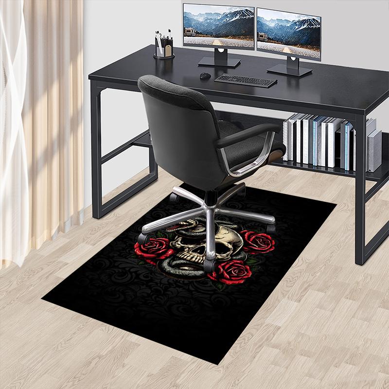 Chair Mat: Gothic Snake & Skull Office Carpet - Large Size, Home Decor, Sofa Rug, Gift for Office or Bedroom0214A