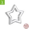 S925 Sterling Silver Star Beaded Loose Beads, Simple And Classic Five-Pointed Star Versatile Jewelry Accessories