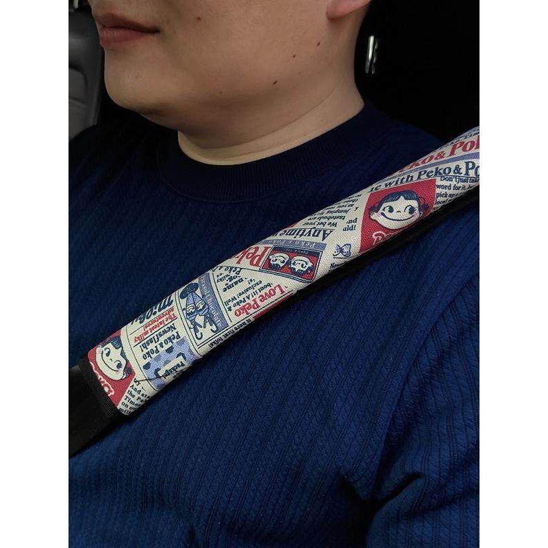 JDM Automobile Seat Belt Shoulder Protector National Style Cartoon Style All Year Round Neutral Long Seat Belt Jacket
