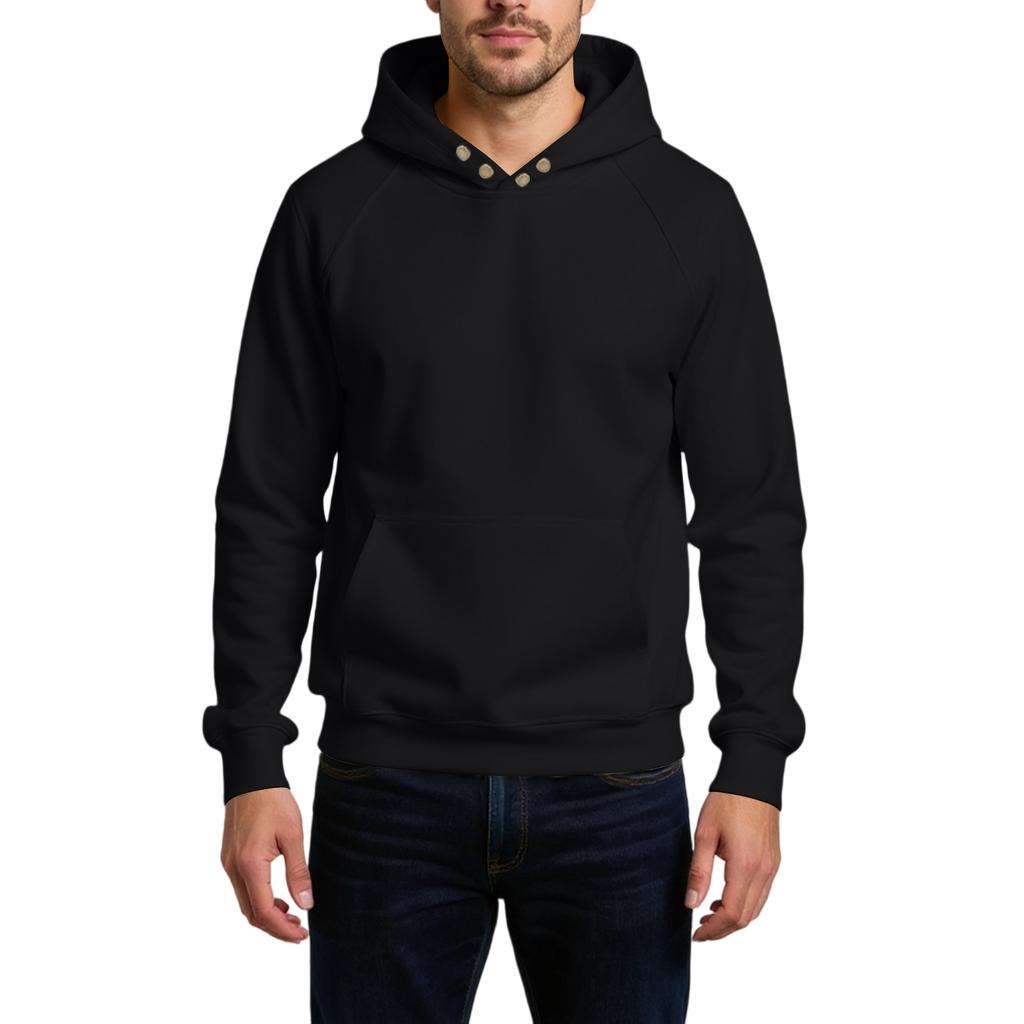 Men's Loose Leisure Versatile American Style Button Hooded Hood Hoodie