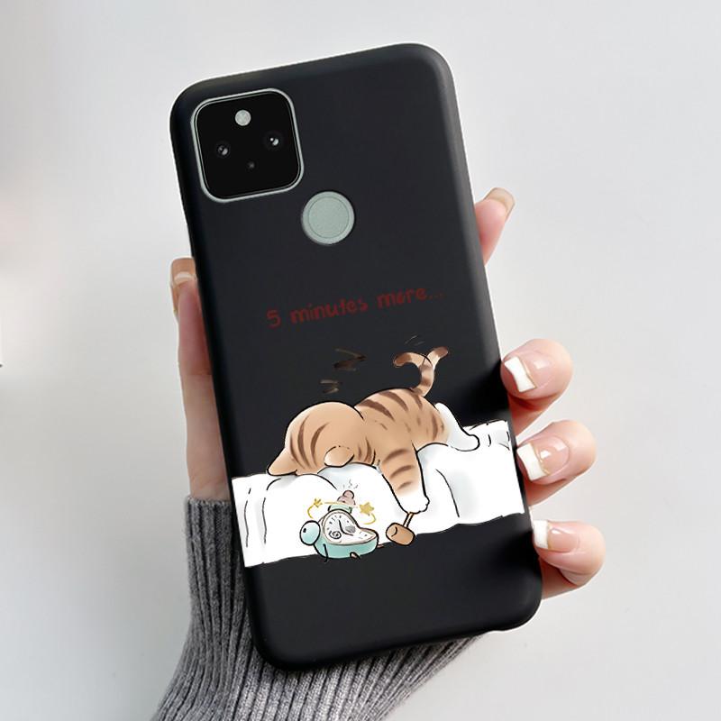 Phone Case For Google Pixel 5 Soft Silicone Black Case Elegant Style Beautiful Pattern Snow Mountain, Hidden Garden Casing