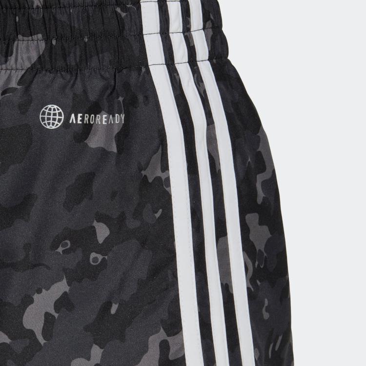 Adidas Logo Print Camouflage Stripe Mid-Waist Sports Shorts Women Bottoms Carbon-Black HM4249