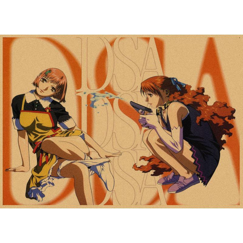 Retro Japanese Anime Wall Poster - Yasuomi Umetsu's Girl Killer on Kraft Paper