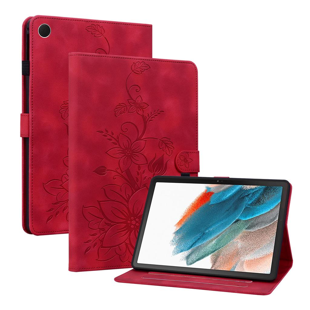Для Samsung Galaxy Tab A8 10,5 (2021) (СМ-X200;SM-X205).Чехол для планшета из искусственной кожи с изысканным цветочным тиснением