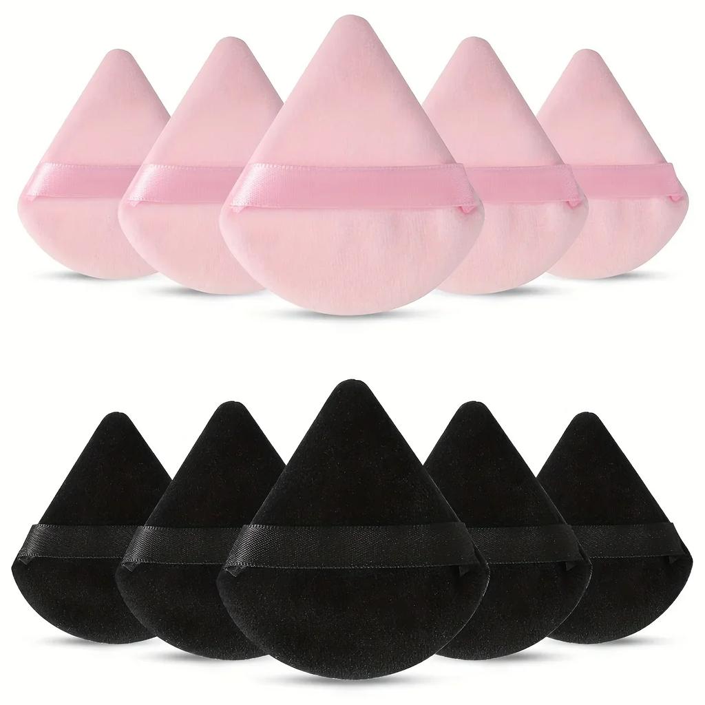 10 Pieces Powder Puffs Triangle Cosmetic Powder Puff Reusable Powder Sponge Makeup Foundation Sponge For Face Powder Makeup Tool