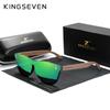 Kingseven Эксклюзивный дизайн, винтажные мужские очки, деревянные солнцезащитные очки из орехового дерева, защита UV400, модные квадратные солнцезащитные очки для женщин