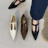 2025 Spring and Autumn New Fashion Versatile Pointed Single Shoes Women's Retro Mori Low-heeled French Mary Jane Shoes