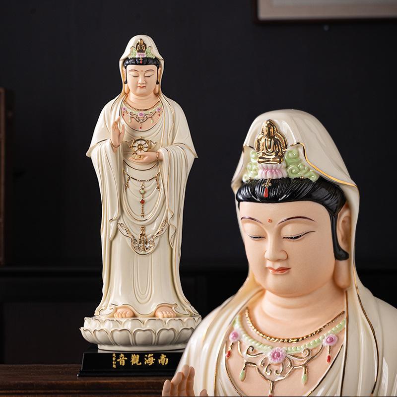 12in Guanyin Bodhisattva Buddha Statues Ceramic Statues Avalokitesvara Buddha God HOME Shrine Altar FENG SHUI Statue Home Decor