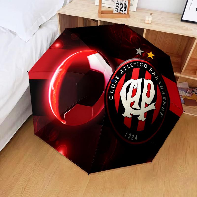 Atletico Paranaense Crest Automatic Folding Umbrella - 8-Rib Travel Umbrella with Auto Open/Close & Portable Gifts for holidays or birthdays