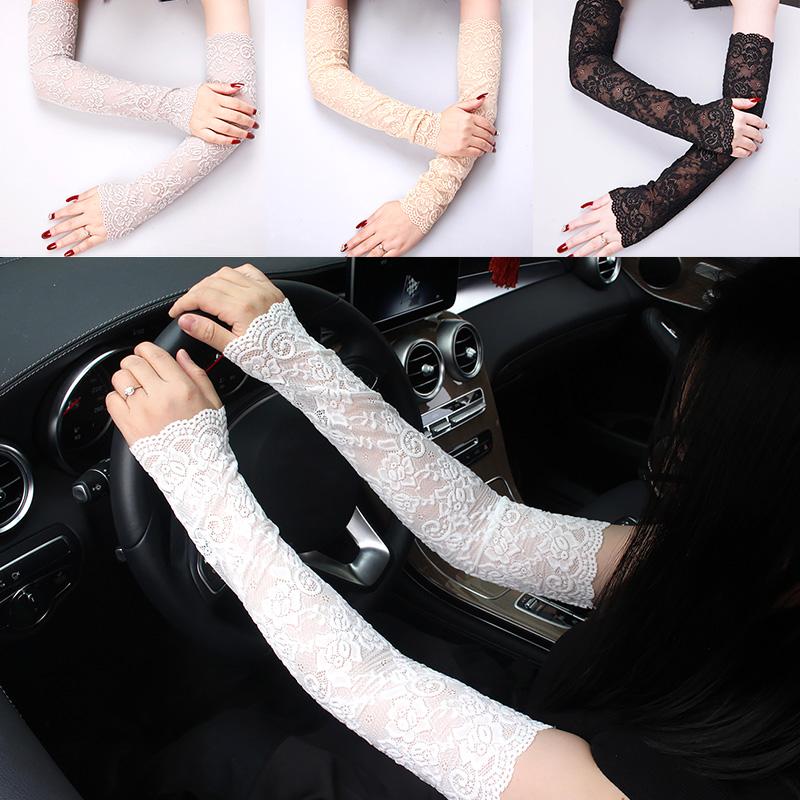 1 Pair Lace Gloves Anti-UV Summer Driving Gloves Cuff Sunscreen Long Arm Women Ladies Covered Scar
