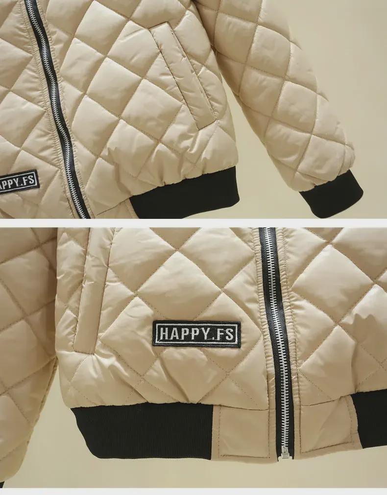 Женская бейсбольная куртка большого размера из легкого хлопка - зимнее облегающее утепленное короткое пальто 2023 года