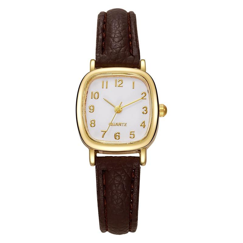 Korean Version of the Trendy Ladies Watch Fashion Small Arab Quartz Watch Leather Strap Watch