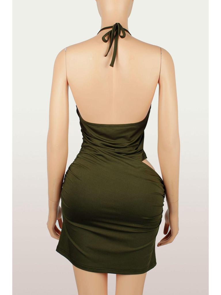 Европейское и американское узкое сексуальное короткое платье-футляр с глубоким вырезом и открытой спиной на бретельках