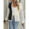 Autumn And Winter Temperament Commuter Loose Splicing Women's Knitted Cardigan Jacket Sweater