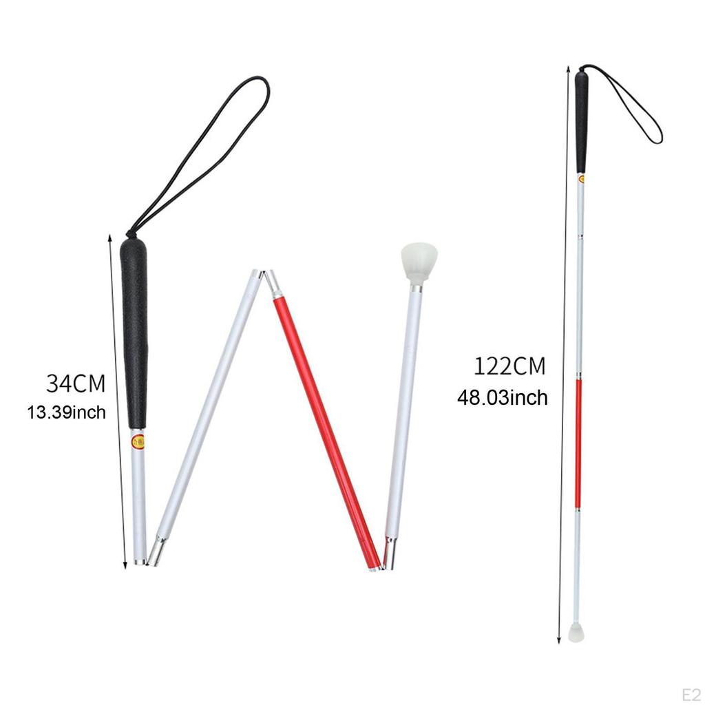 Blind Cane Walker Folding Elderly Lightweighted Aluminum Alloy Trekking Pole 4 Section 112cm