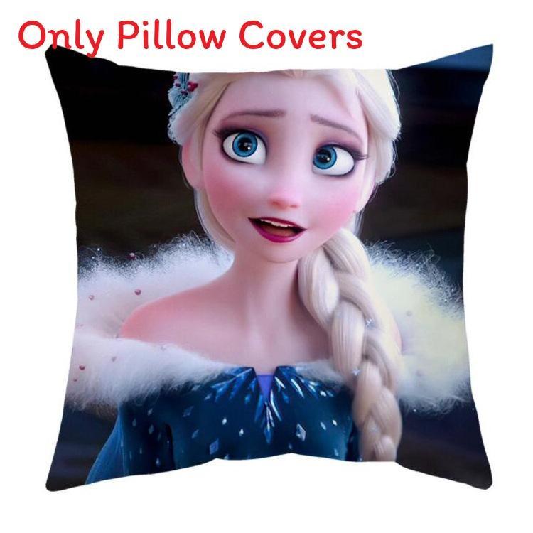 The Frozen Snow Queen Cartoon Cushion Cover Linen Material Cozy Spaces Home