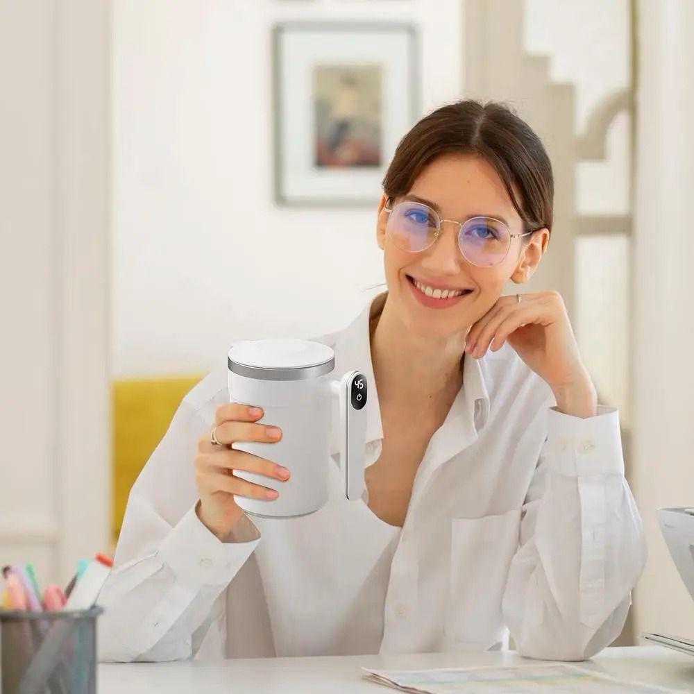 Цифровой дисплей Автоматическая чашка для перемешивания Пылезащитная крышка Электрическая кружка-мешалка Молоко